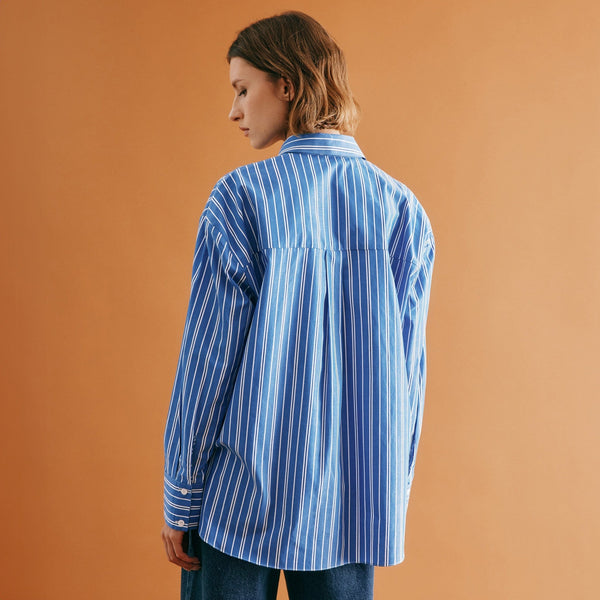 Albaray Organic Cotton Shirt | Blue Stripe