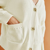 Immaculate Vegan - Albaray Cream Relaxed V Neck Cardigan