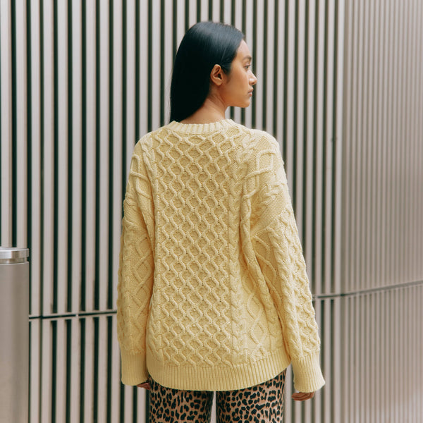 Albaray Responsibly Sourced Cotton Cable Jumper | Butter Yellow