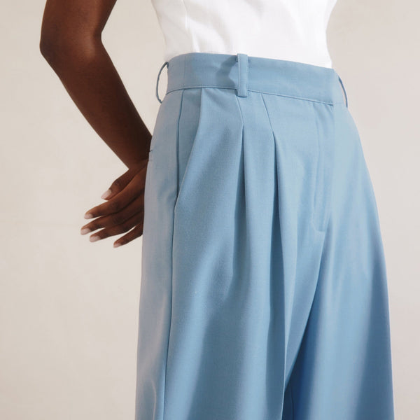 Albaray Double Pleat Trouser | Blue