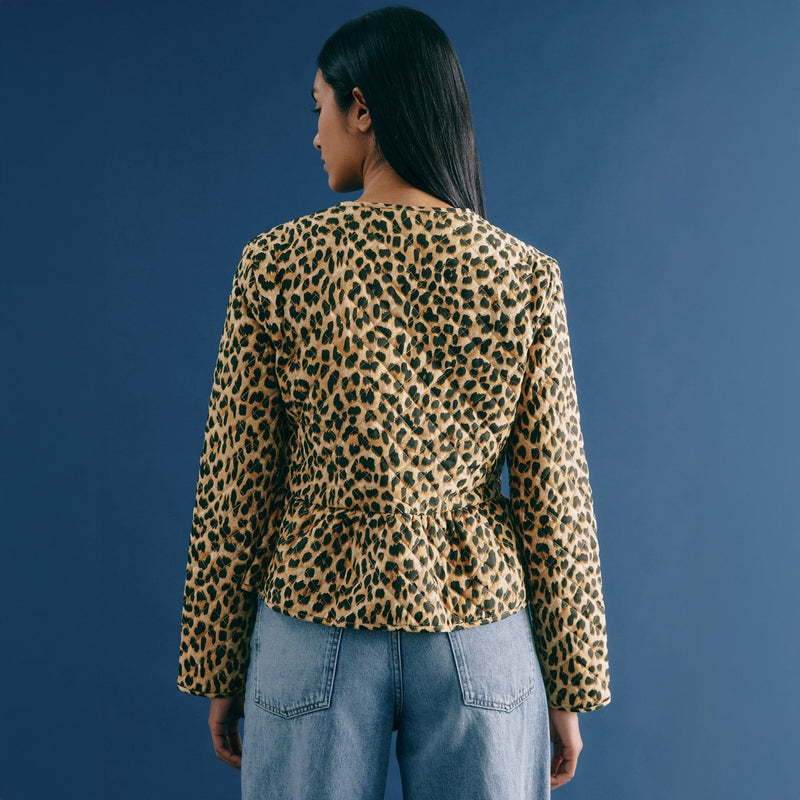 Albaray Organic Cotton Print Quilted Jacket | Animal
