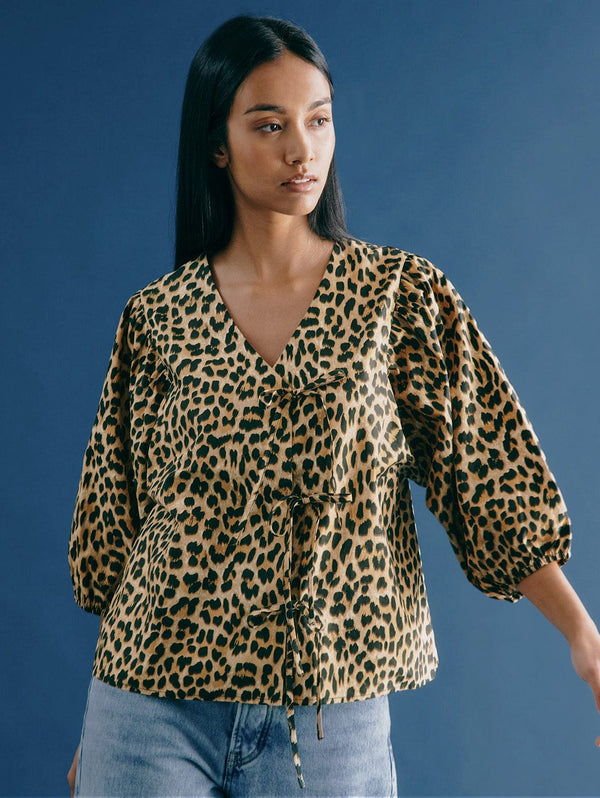 Albaray Organic Cotton Wrap Top | Animal