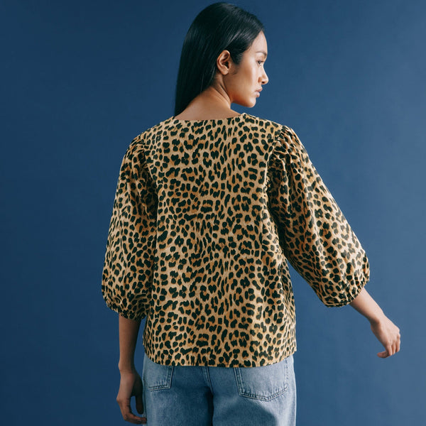 Albaray Organic Cotton Wrap Top | Animal
