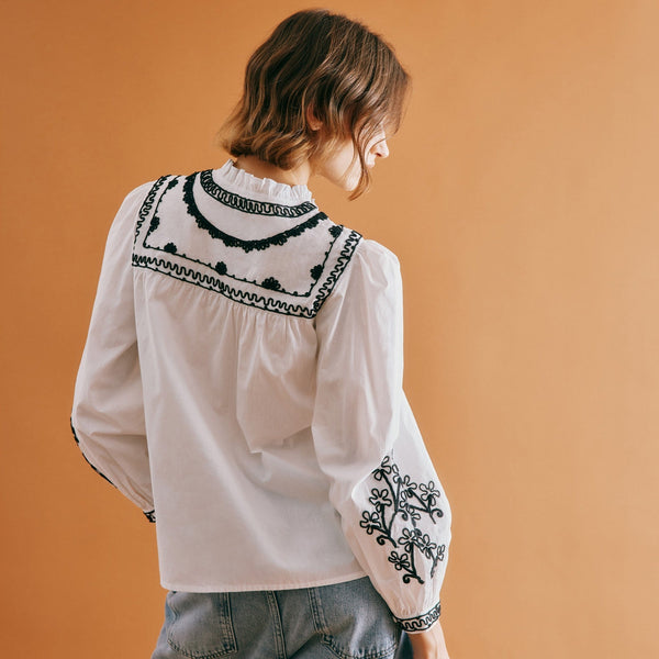 Albaray White Embroidered Blouse