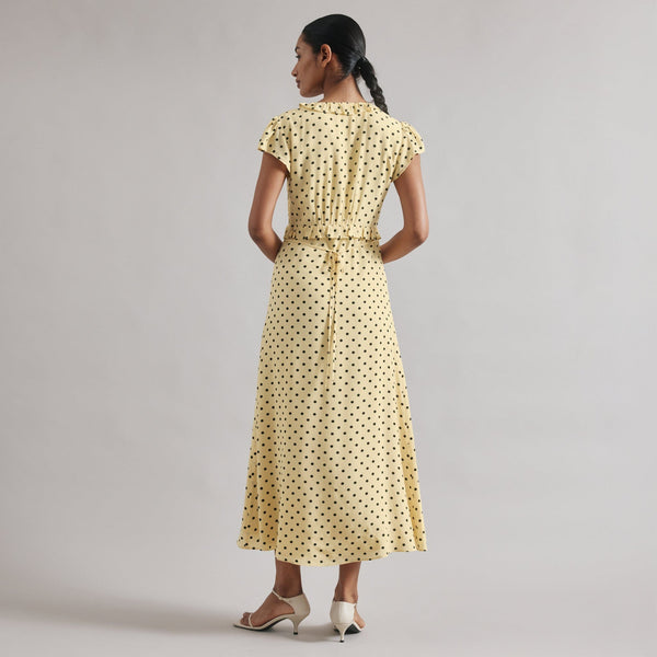 Albaray Yellow Spot Midi Dress