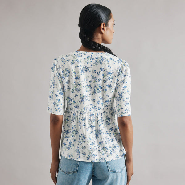 Albaray Linen Blend Top | Blossom Print