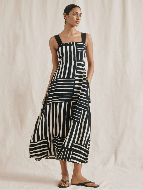 Albaray Organic Cotton Stripe Wide Strap Sundress | Patchwork