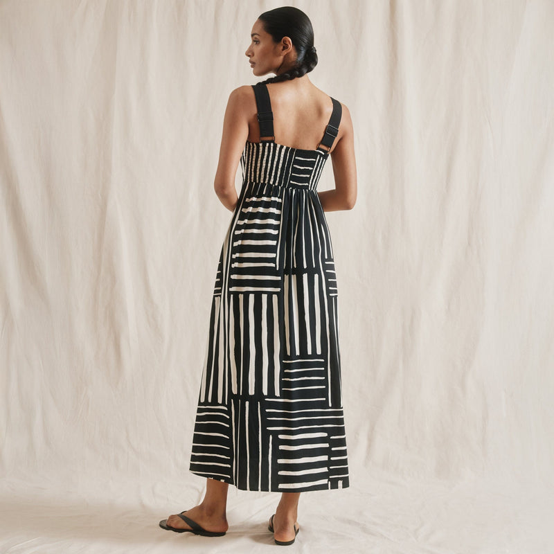Albaray Organic Cotton Stripe Wide Strap Sundress | Patchwork