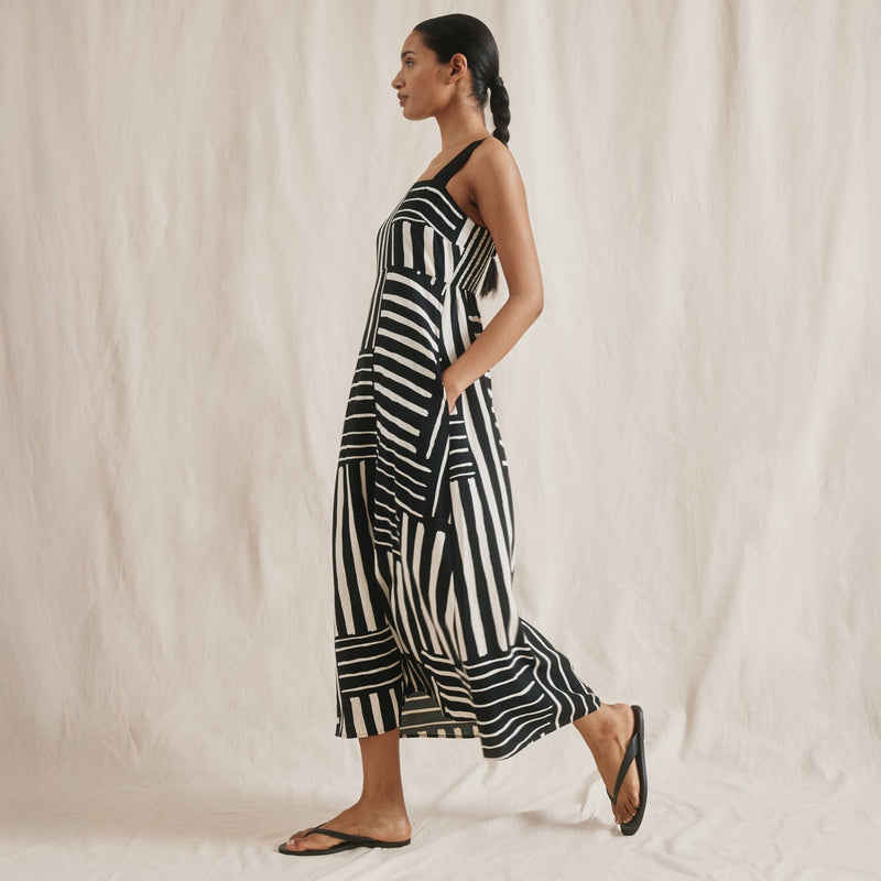 Albaray Organic Cotton Stripe Wide Strap Sundress | Patchwork