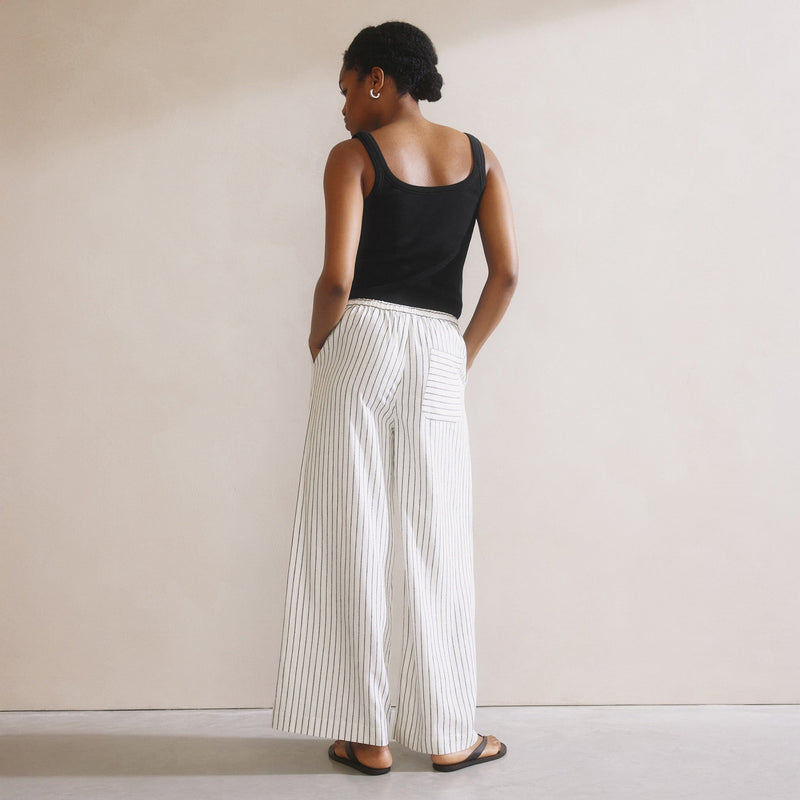 Albaray Stripe Linen Blend Drawstring Trousers