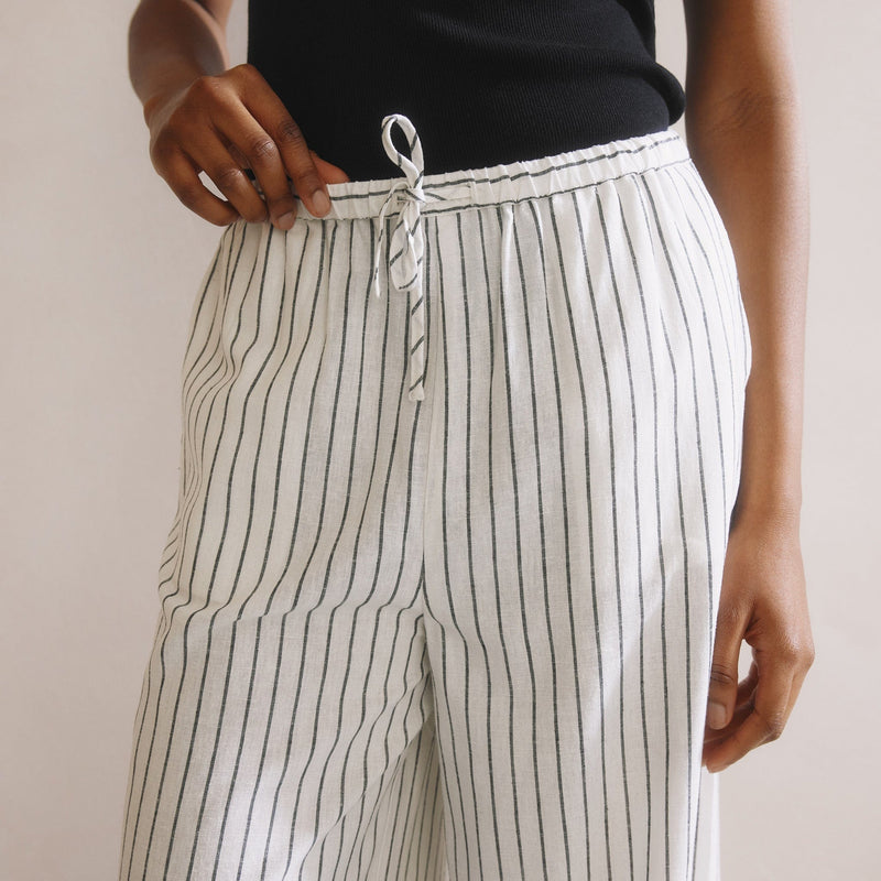 Albaray Stripe Linen Blend Drawstring Trousers