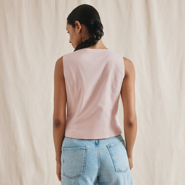 Albaray Linen Blend Button Through Top