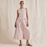 Immaculate Vegan - Albaray Linen Blend Button Through Top