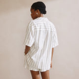 Immaculate Vegan - Albaray Wide Stripe Linen Blend Pop Over Shirt