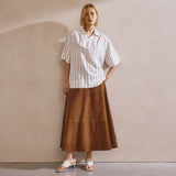 Immaculate Vegan - Albaray Wide Stripe Linen Blend Pop Over Shirt
