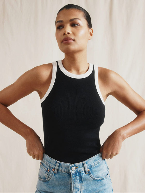 Albaray High Neck Contrast Trim Vest