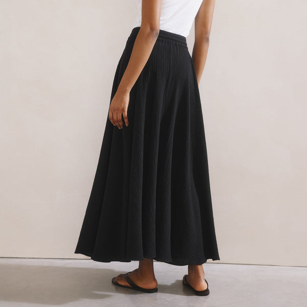 Albaray Cheesecloth Maxi Skirt | Black