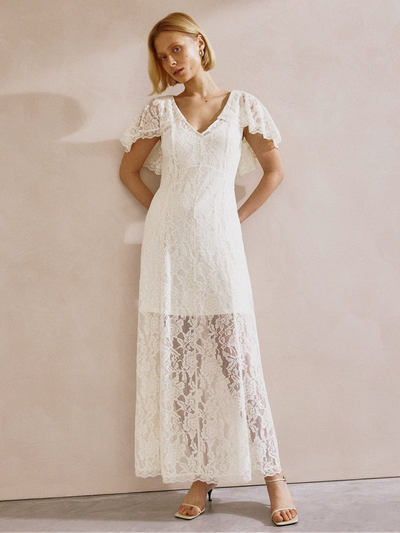 Albaray Lace Cape Maxi Dress