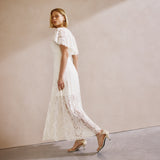 Immaculate Vegan - Albaray Lace Cape Maxi Dress