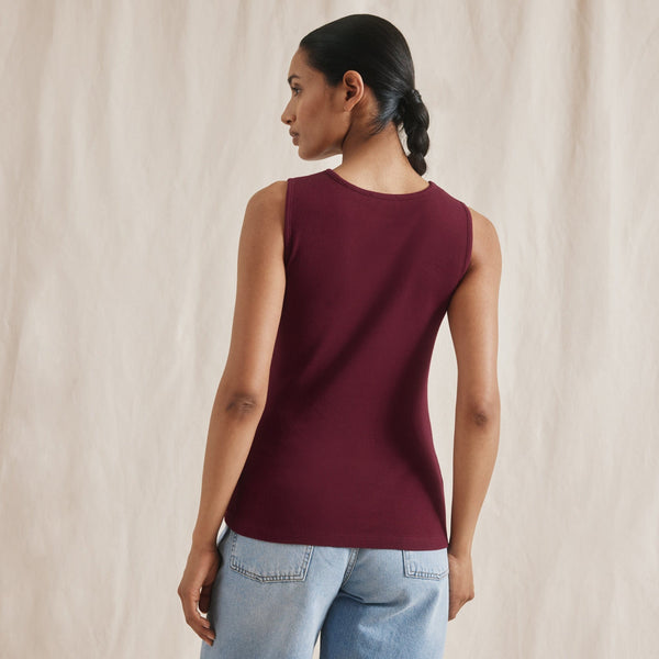 Albaray Greek Cotton Rib Racer Vest | Cherry