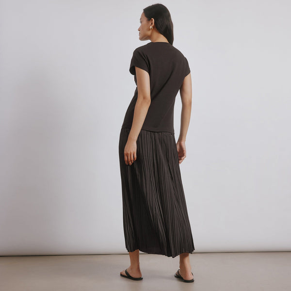 Albaray Chocolate Plisse Dress