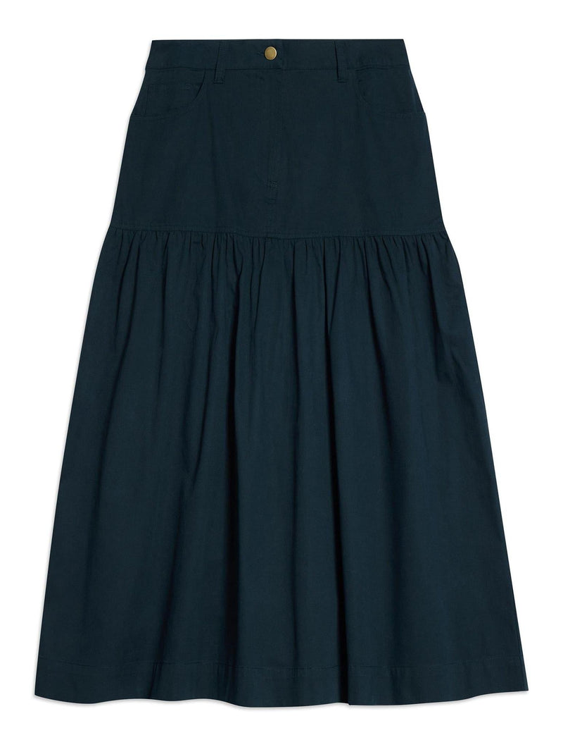 Albaray Navy Drop Waist Twill Skirt