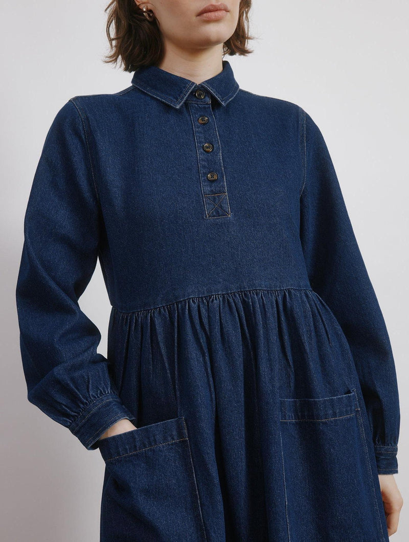 Albaray Denim Placket Midi Dress