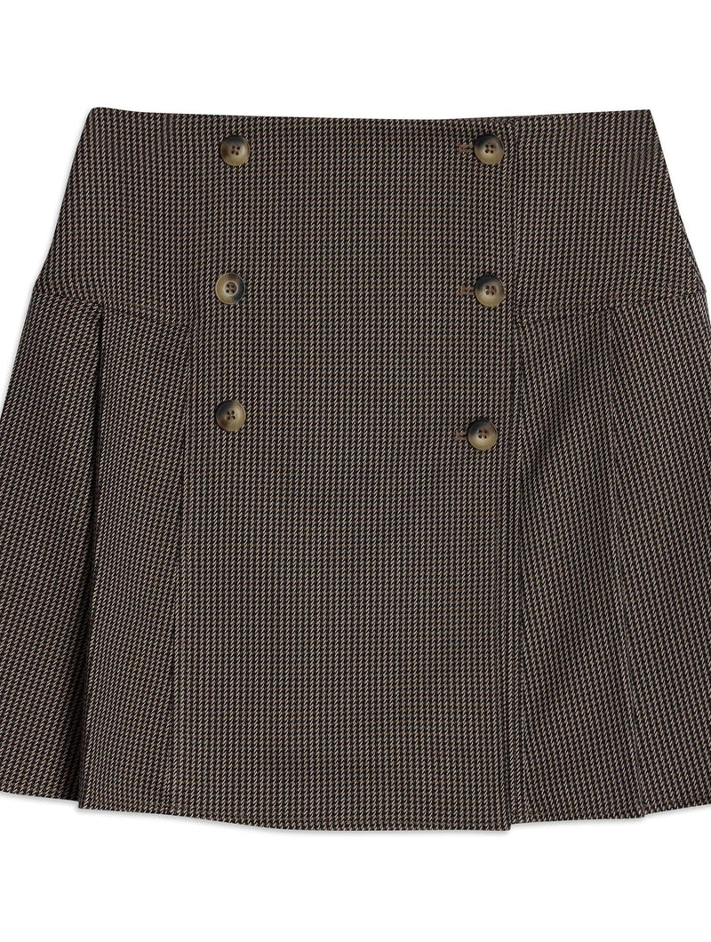 Albaray Houndstooth Short Pleated Skirt