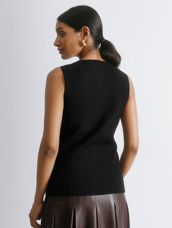 Albaray Black Longline Knitted Waistcoat