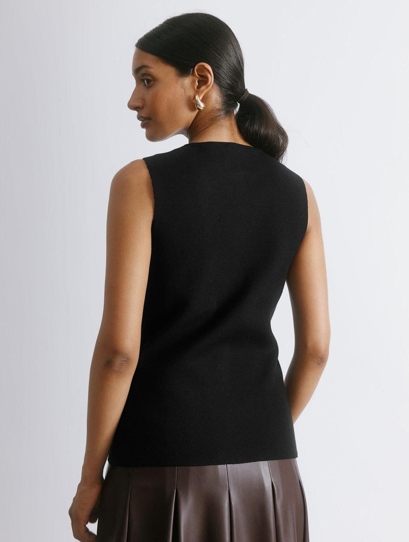 Albaray Black Longline Knitted Waistcoat