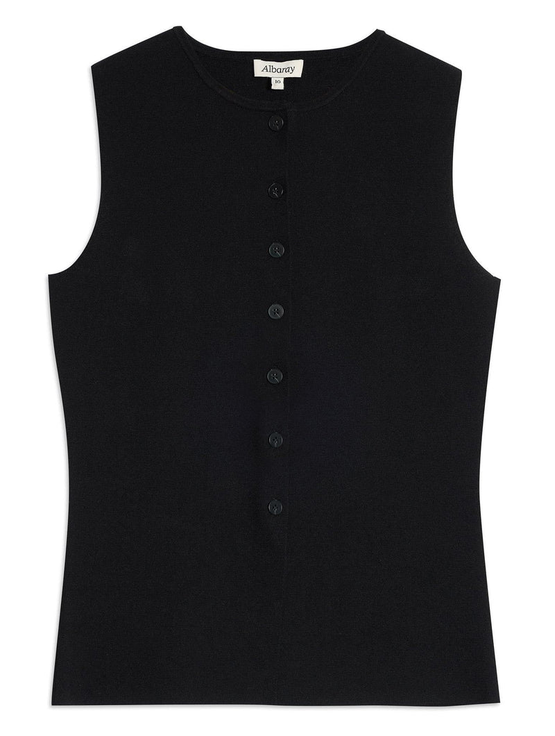 Albaray Black Longline Knitted Waistcoat