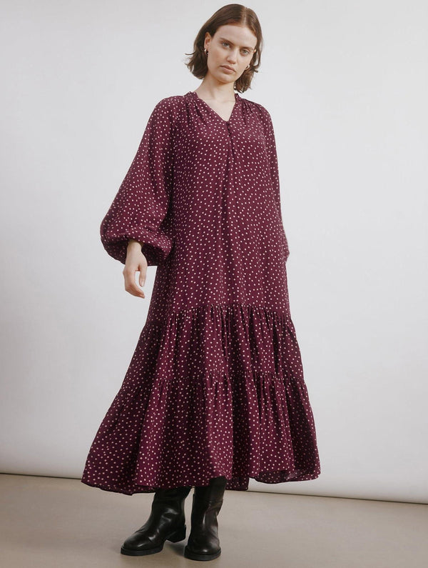 Albaray Burgundy Spot Dress