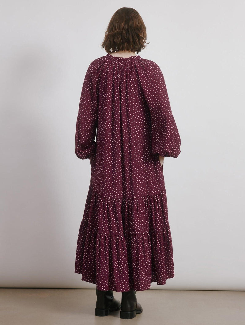 Albaray Burgundy Spot Dress