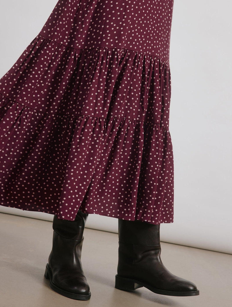 Albaray Burgundy Spot Dress