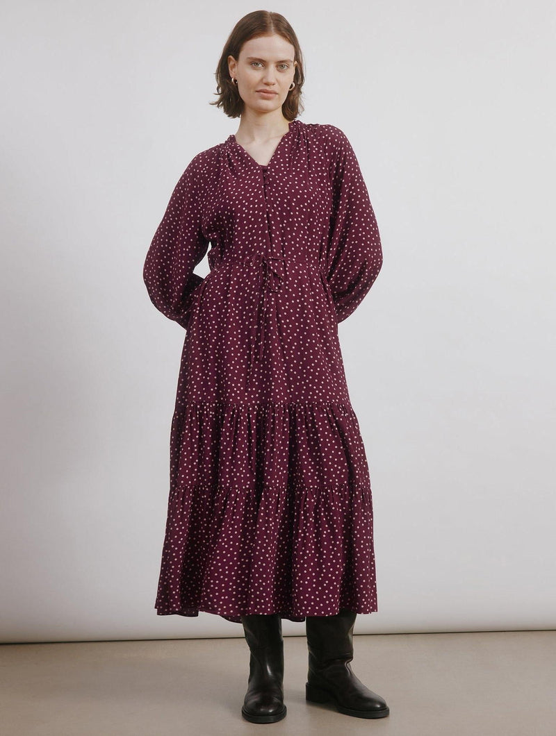 Albaray Burgundy Spot Dress