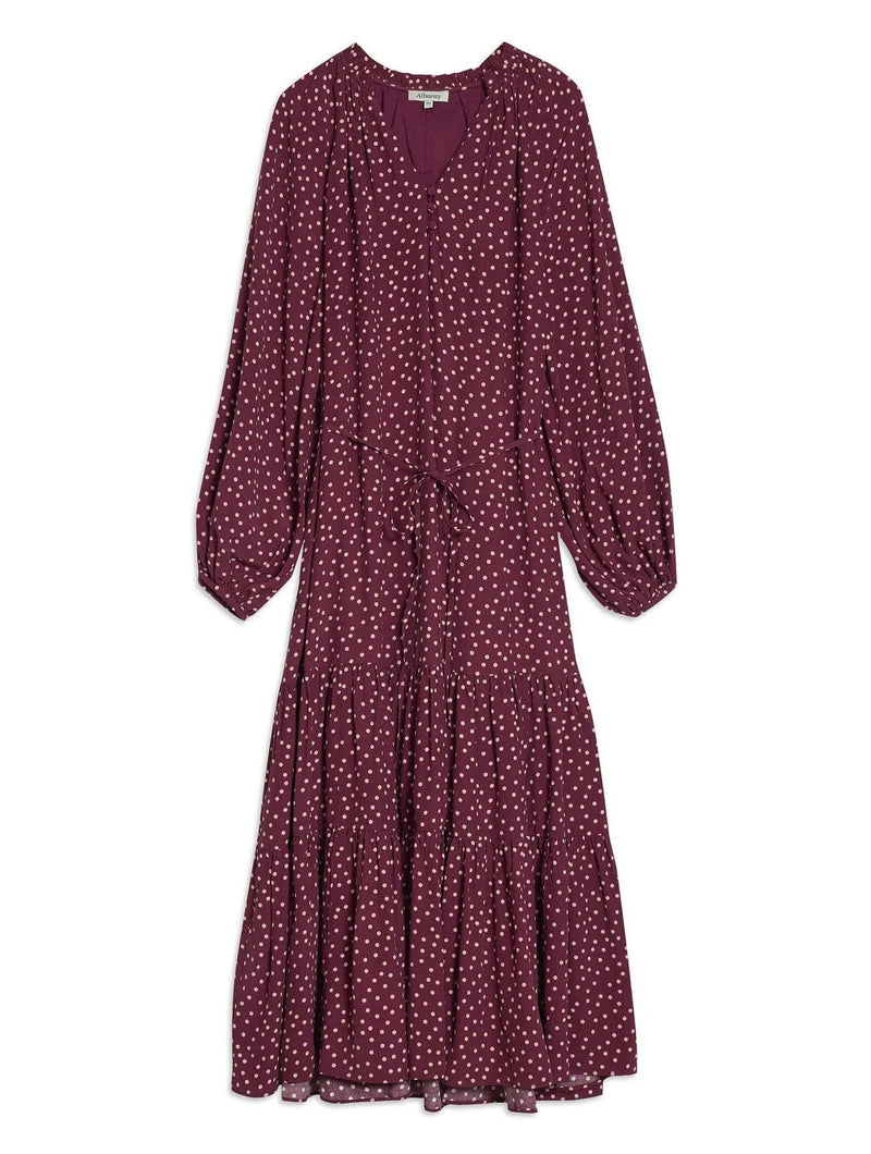 Albaray Burgundy Spot Dress