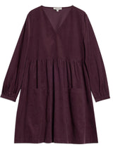 Immaculate Vegan - Albaray Burgundy Short Cord Pocket Dress
