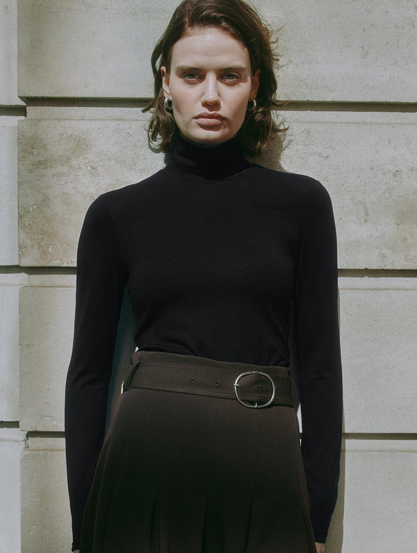 Albaray Black Jersey Turtle Neck