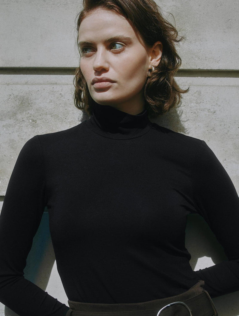 Albaray Black Jersey Turtle Neck