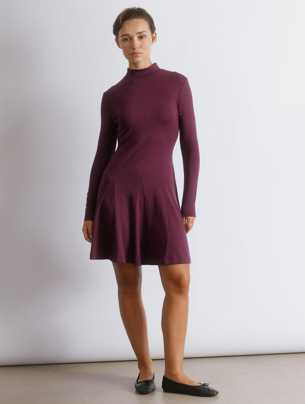 Albaray Burgundy Short Godet Dress