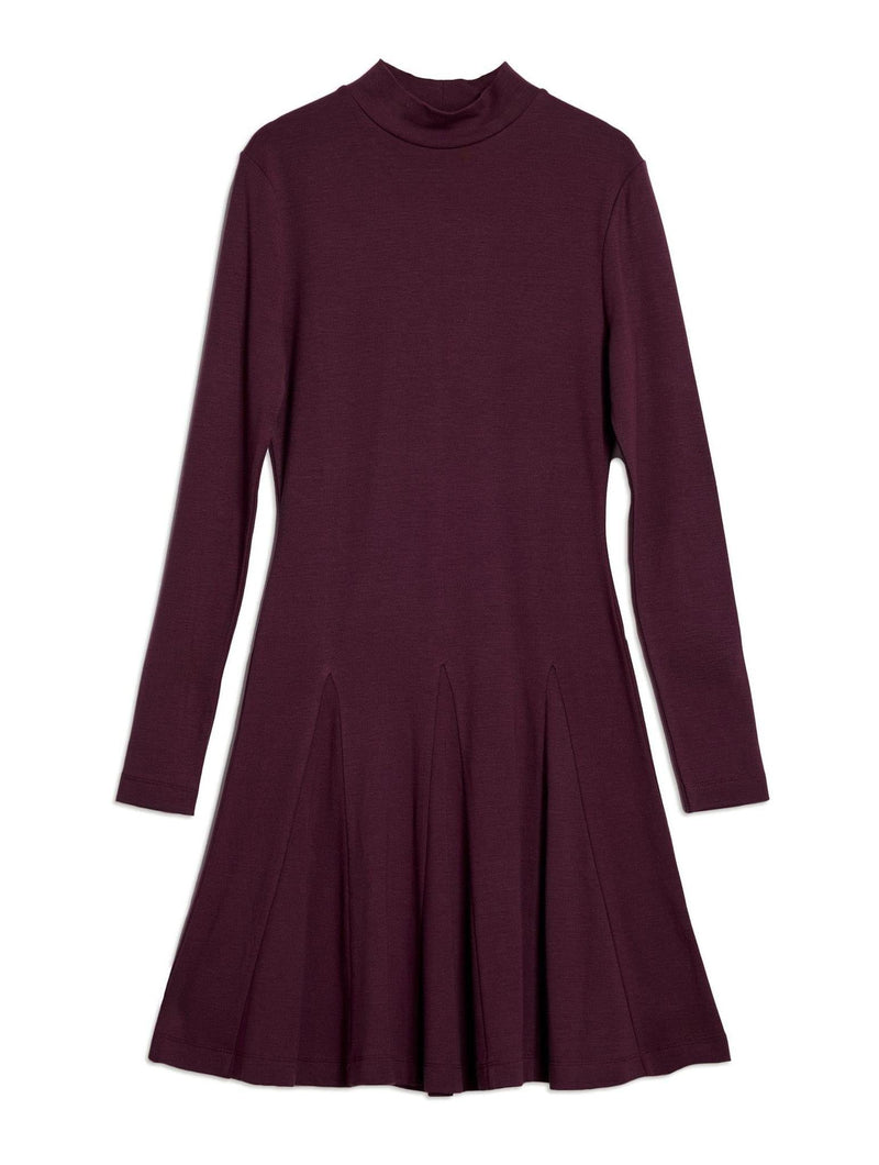 Albaray Burgundy Short Godet Dress
