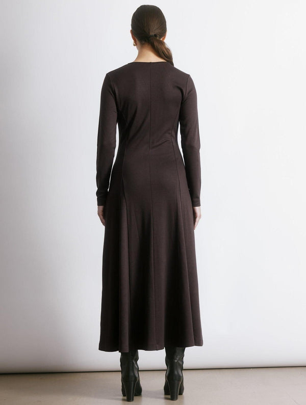Albaray Chocolate Godet Midi Dress