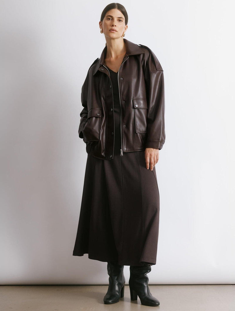 Albaray Chocolate Godet Midi Dress