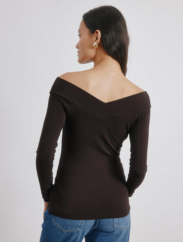 Albaray Chocolate V Bardot Top