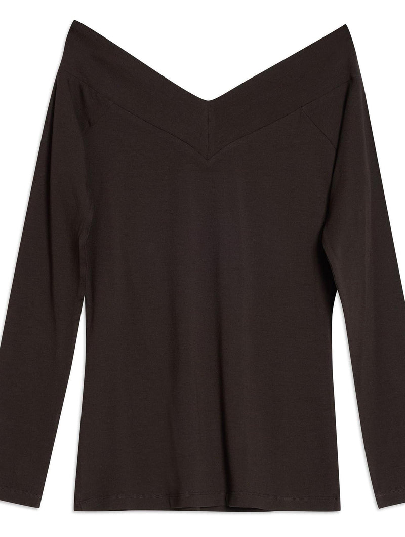 Albaray Chocolate V Bardot Top