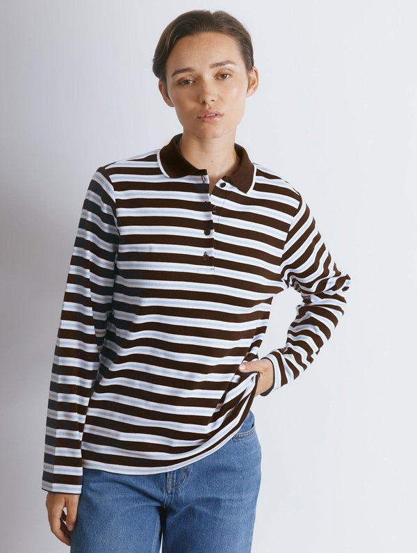 Albaray Chocolate Stripe Polo Shirt