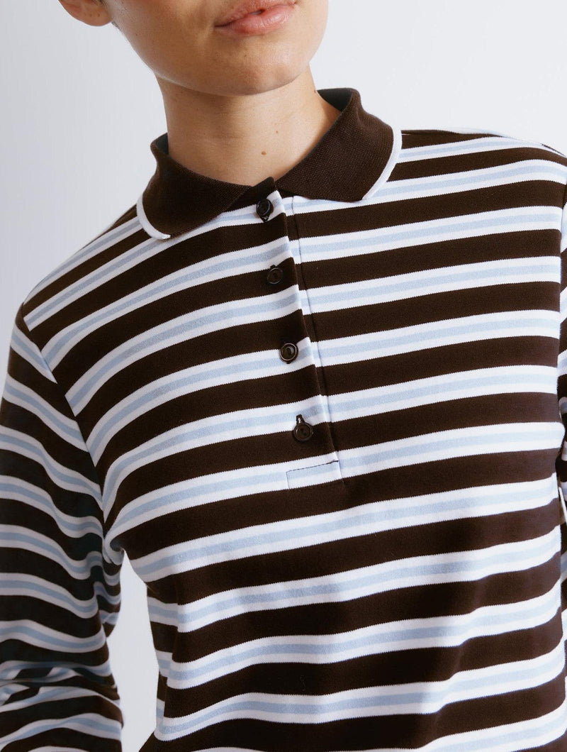Albaray Chocolate Stripe Polo Shirt