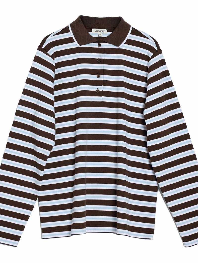 Albaray Chocolate Stripe Polo Shirt