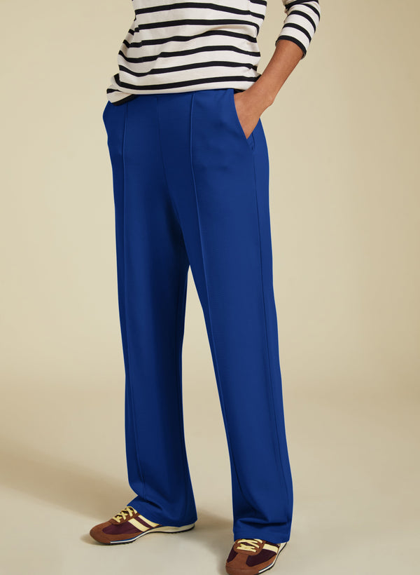 Marian LENZING™ ECOVERO™ Ponte Wide Leg Trousers | Royal Blue