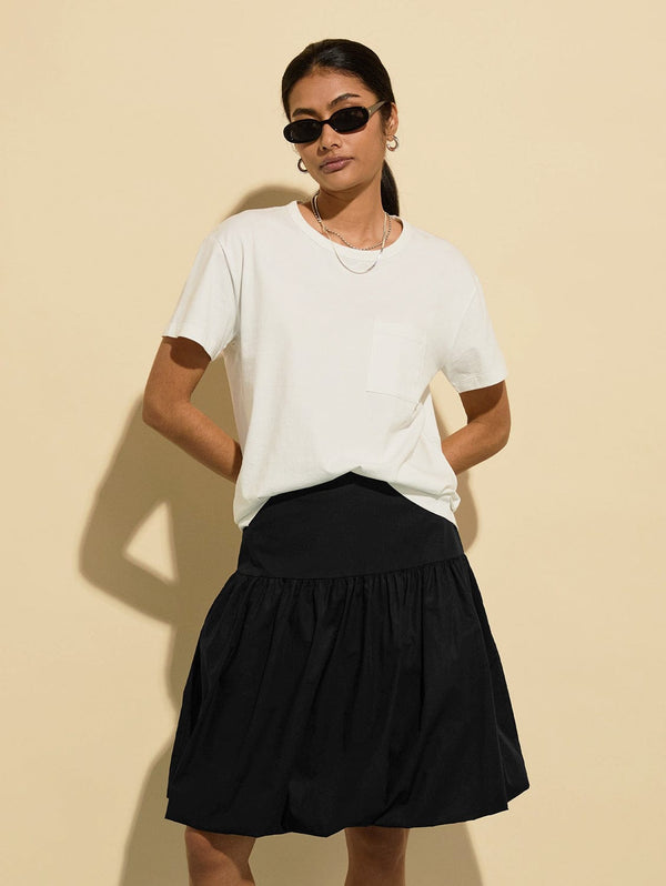 Baukjen Saffy Organic Cotton Puffball Skirt | Caviar Black